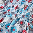 thumbnail image 4 of MIXUE Baby Girls Jumpsuits & Rompers Infant Summer Cartoon Print Square Collar Short Sleeve Bodysuits With Headband Sportwear,Blue,9-12 Months, 4 of 7