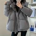 thumbnail image 3 of Gibobby Chamarras para mujer, Chamarra ligero de tela mate para mujer, cálido rompevientos para mujer, chaquetas de plumón más abrigos(Gris,M), 3 of 5
