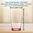 thumbnail image 5 of 10 ARC Nonic Beer Glasses Set, 19 oz. - Clear, Pub, USA made - Red, 5 of 5