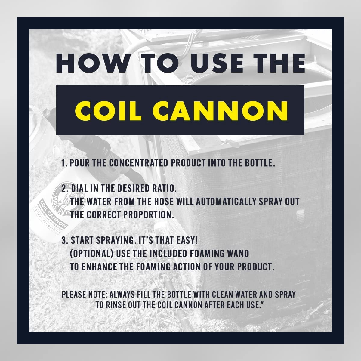 HVAC Guys Coil Cannon Cleaner Mixing Sprayer for Air Conditioning and Refrigeration Coil Cleaner - 2QT Size