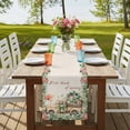 thumbnail image 4 of Table Runners 48 Inches Long Dress Scarves, Eucalyptus Trucks Farmhouse Kitchen/Dining Table Runner, Short Coffee Tablerunners, Spring Farmhouse Floral Leaves Burlap 13x48 Inch, 4 of 9