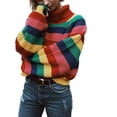 thumbnail image 1 of Haut à Manches Longues Rayé Arc-en-Ciel Col Roulé Tricot, 1 of 5
