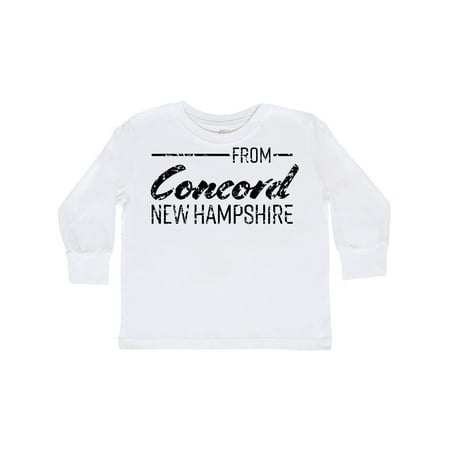 

Inktastic From Concord New Hampshire in Black Distressed Text Gift Toddler Boy or Toddler Girl Long Sleeve T-Shirt