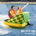 thumbnail image 3 of Towable Tube for Boating with Dual Tow Points, Rapid Inflatable Tube for Waterskiing, 1-2 Riders, Max 450lbs, Anti-Slip EVA Pad, Green, 3 of 7