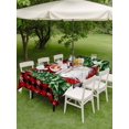 thumbnail image 3 of Outdoor Tablecloth with Umbrella Hole and Zipper, Red Plaid Christmas Rectangle Table Cloth 52x70 Inch Waterproof Tablecloth, Gnomes Xmas Tree Snowflake Winter Picnic Table Cover for Patio Camping, 3 of 7
