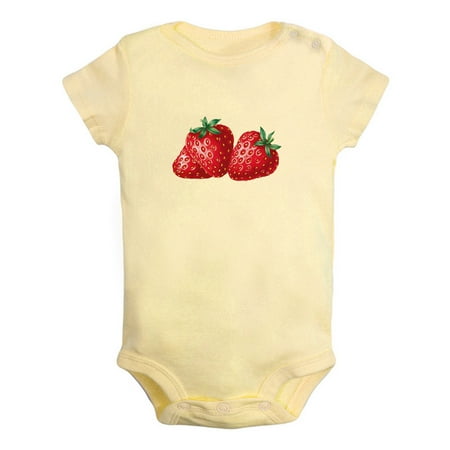 

Fruit Strawberry Image Print Rompers For Babies Newborn Baby Unisex Bodysuits Infant Jumpsuits Toddler 0-24 Months Kids One-Piece Oufits (Yellow 0-6 Months)