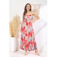 thumbnail image 3 of Womens 2025 New Summer Maxi Dress Sleeveless Floral Spaghetti Strap Smocked Boho Beach Long Dress with Pockets, 3 of 12