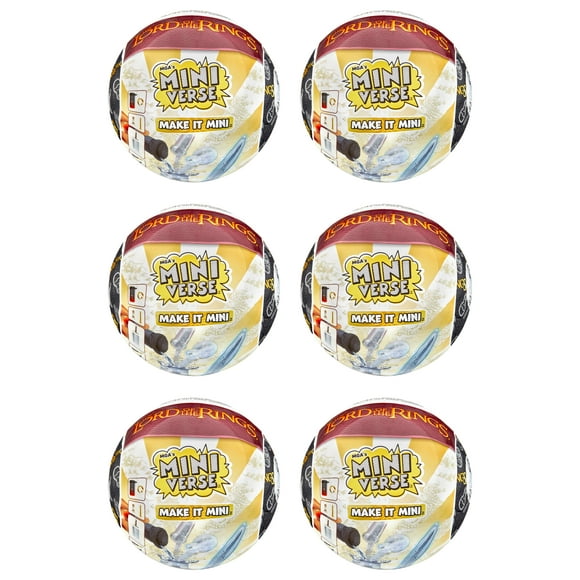 MGA's Miniverse Make It Mini le Seigneur des Anneaux Mini Objets de Collection 6 Pack, Emballage Aveugle, Bricolage, Jeu de Résine, Répliques, Non Comestible, Collectionneurs, 8+