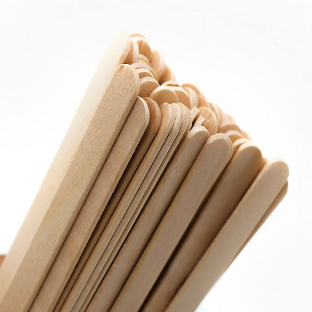 100 palitos de madera grandes para manualidades, madera orgánica natural de alta calidad para encerar, proyectos de manualidades, prensa de lengua, paletas, palitos de helado, carpintería, mezcladores