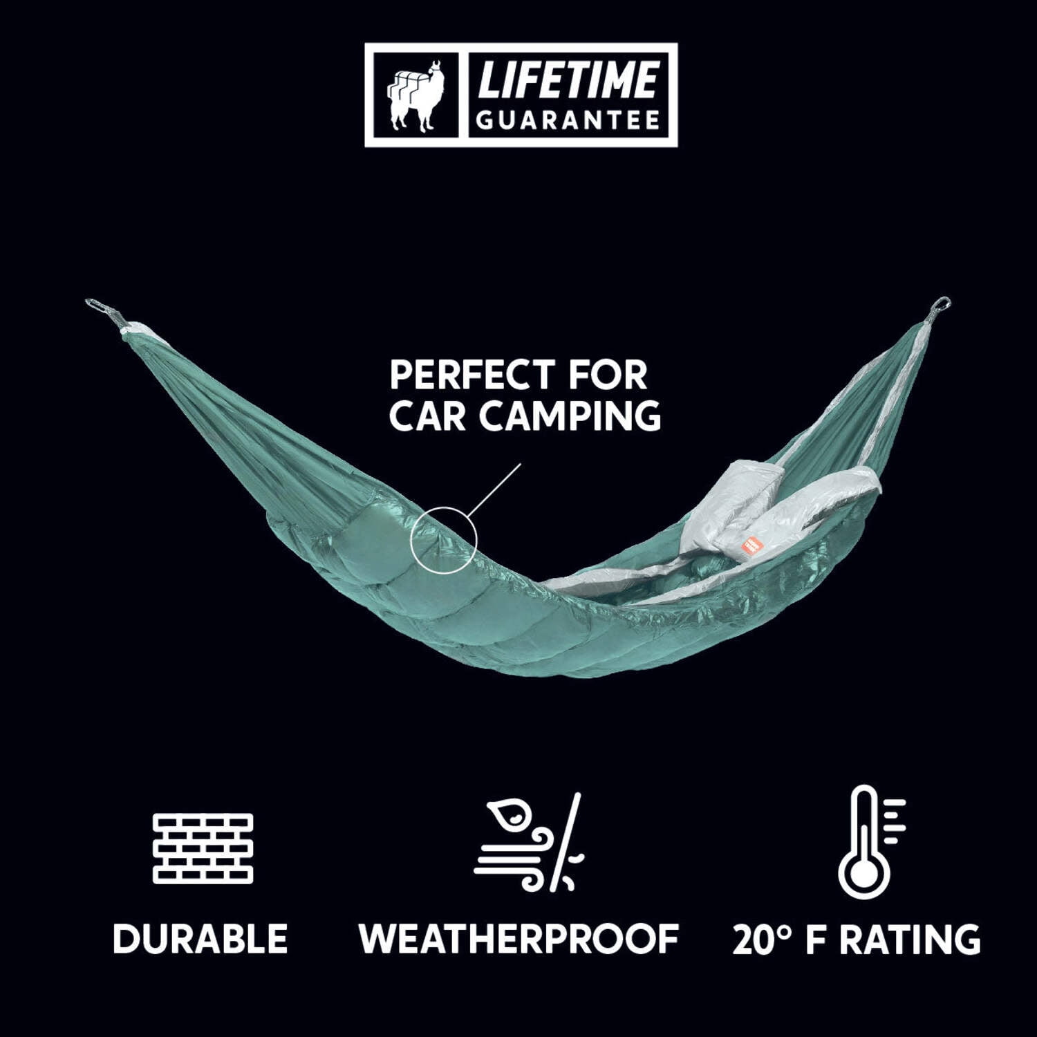 Grand Trunk Evolution 20 Synthetic Hammock – Integrated Sleeping Bag Hammock with Synthetic Insulation, 20°F Rated, Weather-Resistant Nylon for Cold-Weather Camping