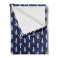 thumbnail image 2 of Outer Space Soft Flannel Fleece Throw Blanket, Rockets Flying to Sky Galactic Journey Stars Cosmic Boys Adventure, Cozy Plush for Indoor and Outdoor Use, 50" x 70", Orange and Dark Blue, by Ambesonne, 2 of 5