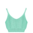 thumbnail image 4 of Defitshape Women's Crop Crop Tank Top Soft Top V Neck Fitted Knit Backless Lightweight Travel Fall Sexy Cropped Top Green 14, 4 of 4