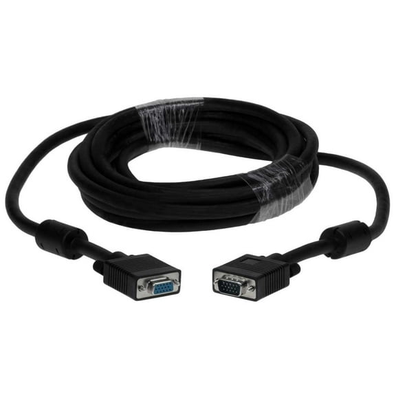 SF Cable 25 feet HD15 SVGA M/F Monitor Extension Cable with Ferrites - Black
