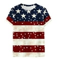 thumbnail image 4 of VKOYWKM 4th of July T Shirts for Women Patriotic American Flag Graphic Tshirts Short Sleeve Crew Neck USA Flag Patriotic Memorial Day Tee Independence Day Tops, 4 of 4
