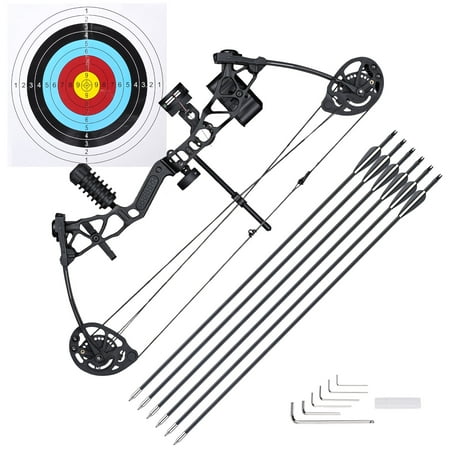 Yescom Youth Compound Bow Kit Draw Weight 16 to 28 Lbs Archery Outdoor Hunting For Teenagers Young Archers or Beginners