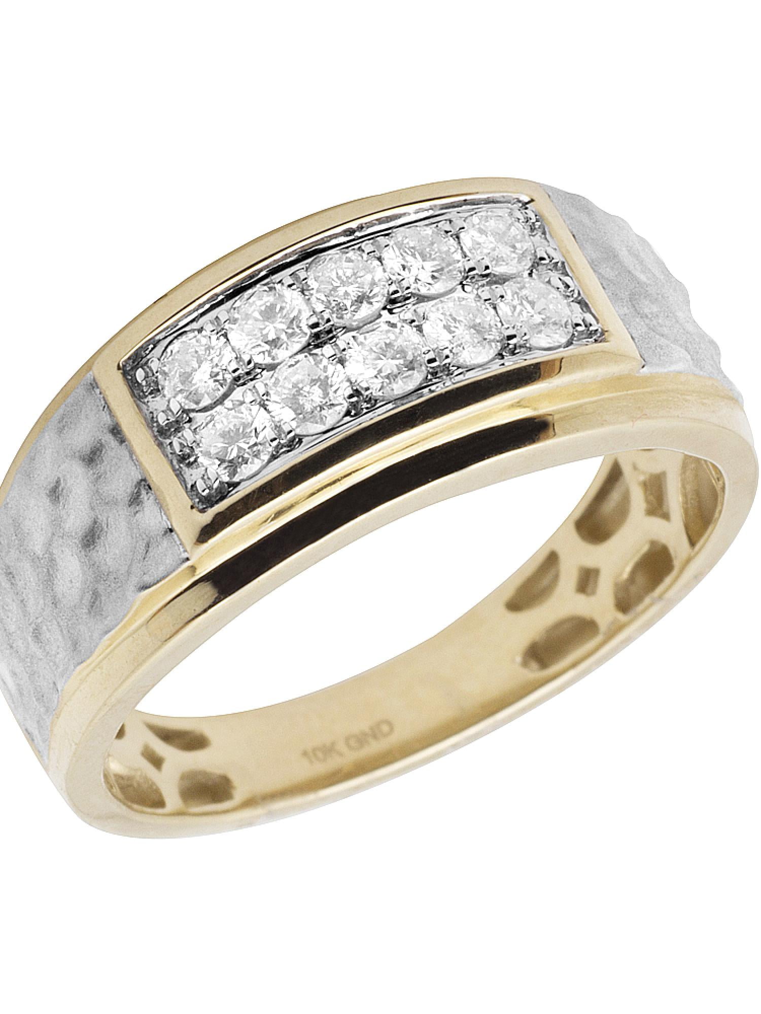Jewelry Unlimited 10K Yellow Gold Two Row Real Diamond