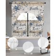 thumbnail image 2 of Vintage Country Swag Curtains for Living Room/Bedroom Windows, Blue Rustic Texas Star Vines Wooden Grain Kitchen Curtains and Valances Set 36 Inch Length, Light Filtering Swags Valance Curtain Panels, 2 of 5