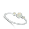 thumbnail image 4 of CHOOSE YOUR COLOR Elegant Circle Promise Ring White Simulated Opal .925 Sterling Silver Band CZ Female Size 10, 4 of 4