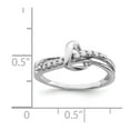 thumbnail image 2 of Auriga Fine Jewelry 925 Sterling Silver Rhodium Plated Round Diamond Heart Ring Size 6 for Women, 2 of 5