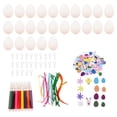 thumbnail image 1 of 25 veces DIY Kit de huevos de Pascua sin pintar rellenos de canasta de Pascua con un pequeño agujero en la parte inferior de los materiales del huevo, 1 of 8