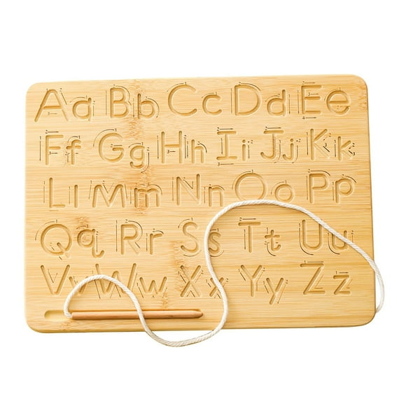 Letter Practicing Board Wooden Alphabet Tracing Board Wooden Early Educational Toy Handwriting Practice Puzzle Tracing Board