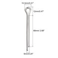thumbnail image 2 of Split Cotter Pins, 6mm x 68mm 304 Stainless Steel Clip Fastener Fitting 8Pack, 2 of 5