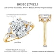 thumbnail image 6 of Rosec Jewels 3 Ct IGI Certified Lab Grown Diamond Radiant Cut Engagement Ring - E-VS1 Grade, 14K Yellow Gold, US 5.50, 6 of 7