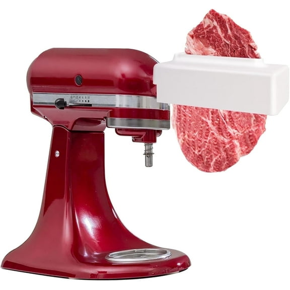Meat Tenderizer for Kitchenaid, Meat Tenderize Attachment for Kitchen aid and Cuisinart Stand Mixer with Stainless Gears, White