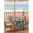 thumbnail image 2 of Outdoor Tablecloths with Umbrella Hole & Zipper, Pink Flamingos 54x80 Inch Tablecloth Rectangle, Summer Botanical Watercolor Waterproof Table Cloth, Patio/Pool/Picnic Table Covers, 2 of 8
