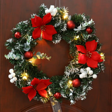 Best Choice Products 24in Pre-Lit Battery Powered Christmas Wreath ...