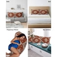 thumbnail image 6 of Retro Brown Pillow Covers King Size 2 Pack, Boho Western Modern Geometric Abstract Art Soft Bed Throw Pillowcases Breathable Cooling Long Lumbar Body Pillow Sham Cover for Bed Sofa 20''x36'', 6 of 7