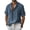 Blue-1, variant on Silver Basic Men's Linen Short Sleeve Henley Shirt, Breathable Lightweight Summer Tops S,Grey-1