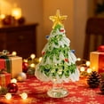 thumbnail image 6 of Bomd Mini Glass Christmas Decoration, Crystal Decoration With Colorful Lights And Golden Star, for Holiday Celebrations, Home, Office, Desk, Party Decor And Christmas Gift(Green White), 6 of 7