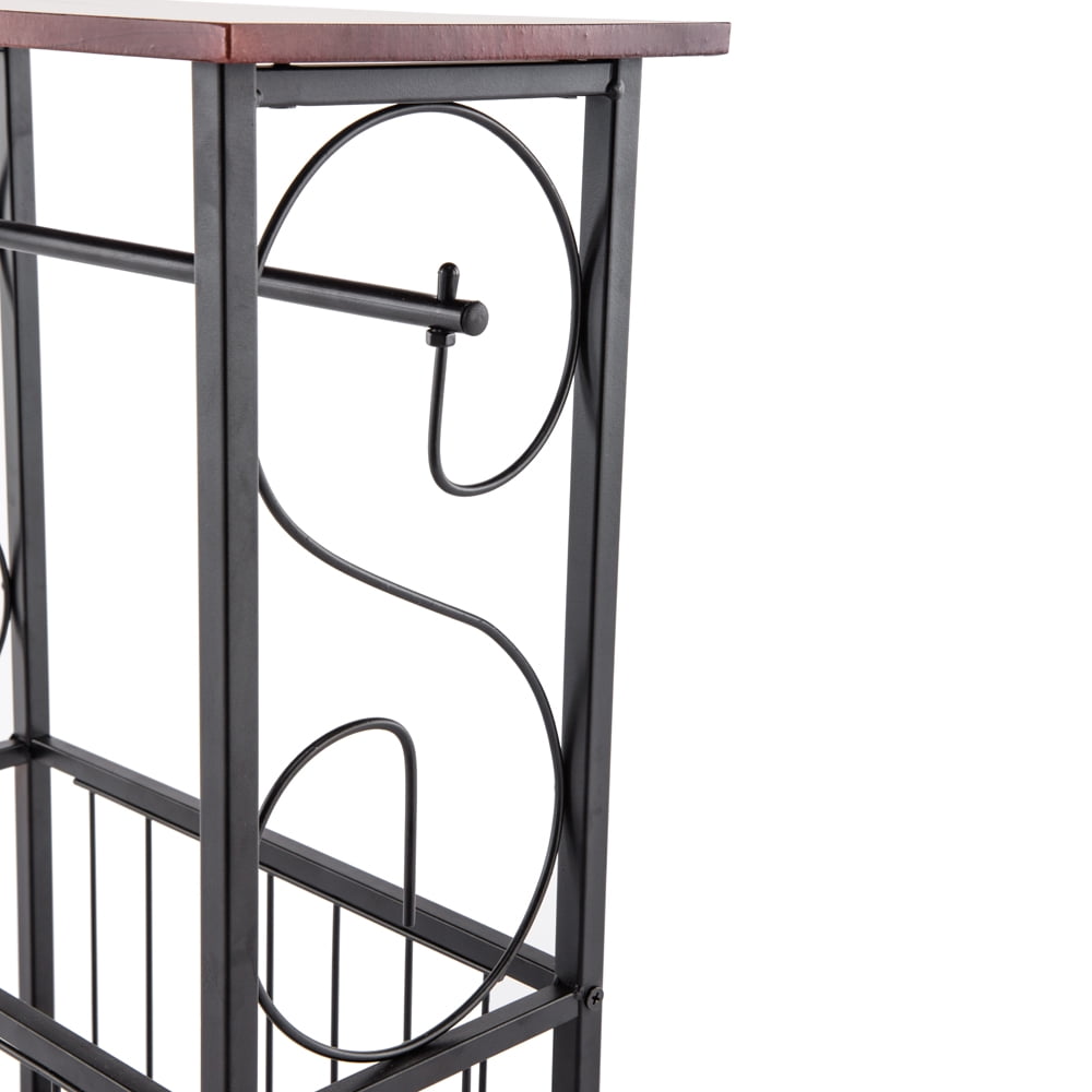 Ktaxon Industrial Side Table, Accent Sofa Side Table for Living Room End Telephone Storage Organizer in Office, Coffee Brown