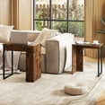 thumbnail image 5 of Nesting Coffee Table Set of 2, Rectangular Stackable Side Tables with Sturdy Metal Frames, Modern Nesting End Tables for Living Room, Bedroom, Rustic Brown, 5 of 9