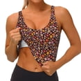 thumbnail image 3 of Picia 70s Groovy Hippie Retro Sports Bra for Women,Padded Strappy Sports Bras Medium Support Yoga Bra with Removable Cups,Running Yoga Bra-, 3 of 9