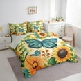 thumbnail image 3 of Castle Fairy Chic Flowers Twin Bedding Sets 7-Piece for Boys Girls,Floral Sunflower Butterfly Bedding Comforter Set Microfiber,Vintage Aesthetic Breathable Sheet Sets,Lightweight Room Decor, 3 of 8