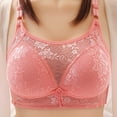 thumbnail image 2 of LLYwey Front Close Bras for Women Fashion Women Solid Color Underwire Lace Cotton Pad Push up Daily Bra Juniors Size Polyester Lifting Bra Style LW-177 Pinks XL, 2 of 3