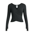thumbnail image 5 of Avia Women's Reversible Wrap Top with Long Sleeves, Sizes XS-XXXL, 5 of 7