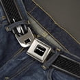 thumbnail image 2 of Dodge Belt, Seatbelt Buckle Belt, Dodge SRT Hellcat Logo Stripe Black Silver White, Youth 22 to 32 Inches, 2 of 9