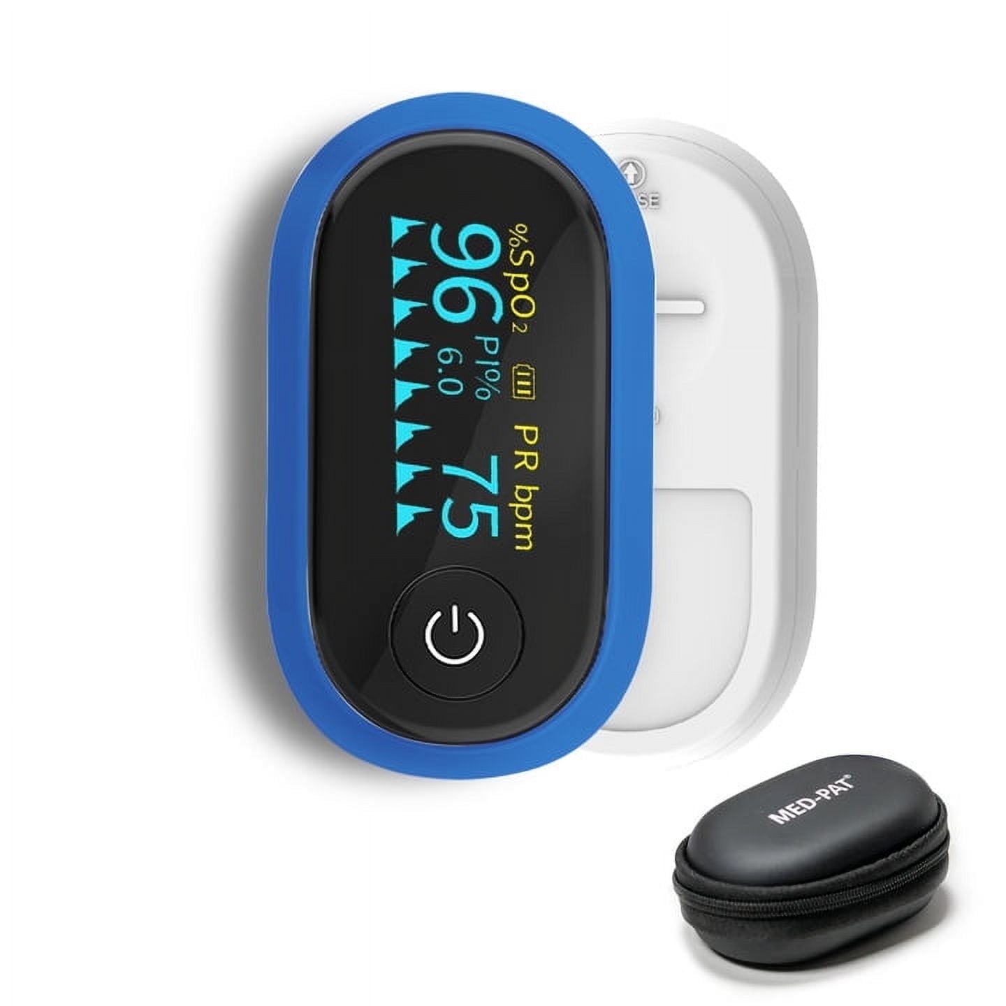 Med-Pat Finger Pulse Oximeter with Plethysmograph, SpO2 Sensor & Portable LED Display – Accurate Oxygen Saturation Results