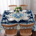 thumbnail image 3 of Vintage Ethnic Table Cloth Waterproof Tablecloths, Boho Tribes Modern Blue Middle Century Tablecloth Dining Table Cover for Kitchen Party Tabletop Outdoor, Rectangle Tablecloth 60x84 Inch, 3 of 9