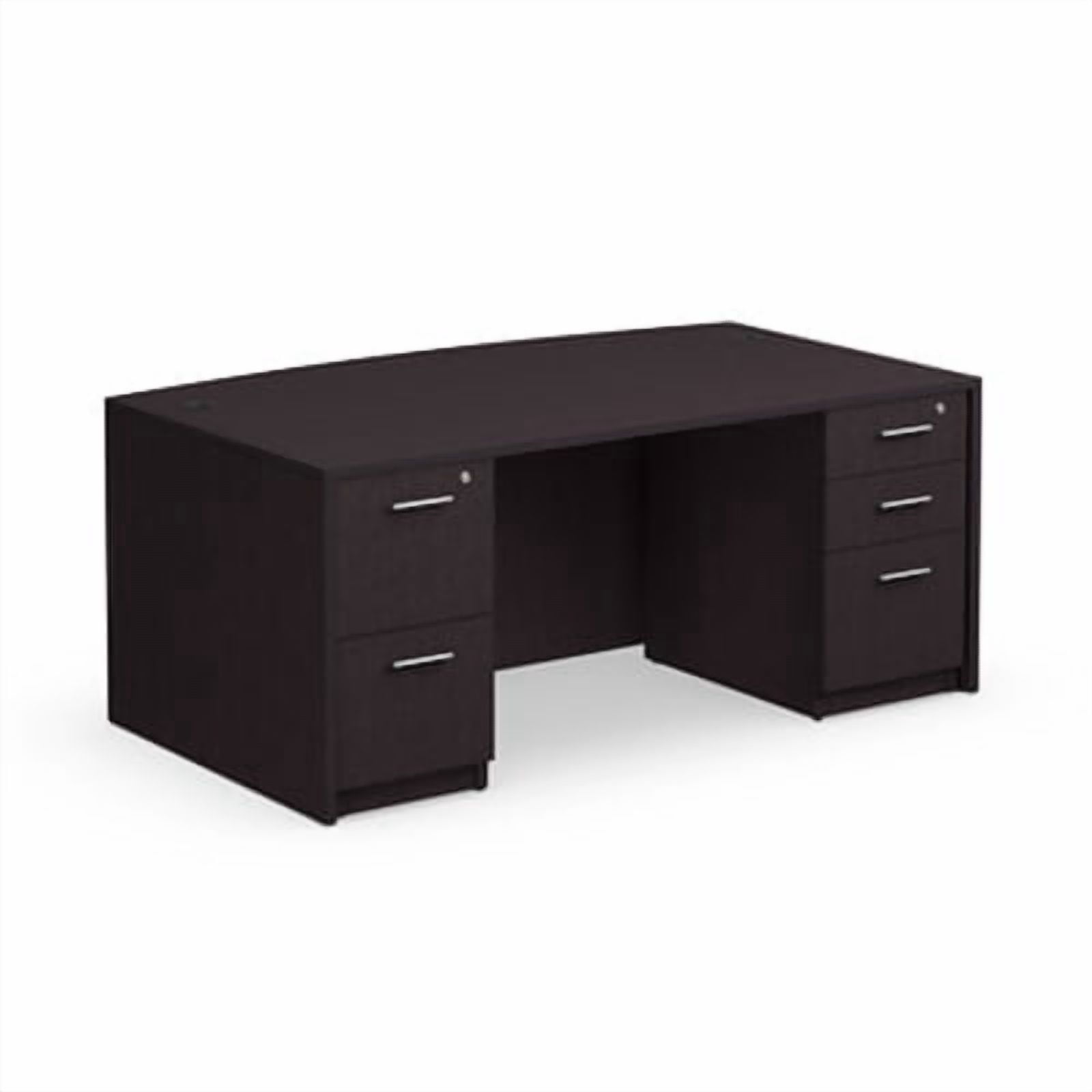 At Work Bowfront Executive Desk  71"W Espresso Laminate