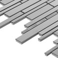 thumbnail image 5 of Sample - Modket Industrial Stainless Steel Swirl Linear Blend Modern Mosaic Tile Backsplash, 5 of 6