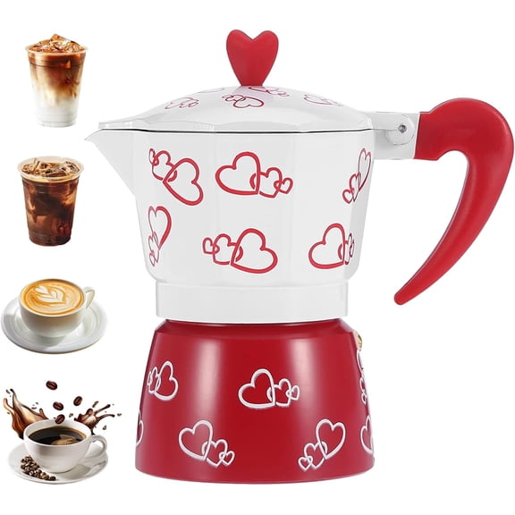 Kingfansion Iconic Stove Top Coffee Pots on Clearance, Italian Coffee Maker, Cafetera Italiana, Household Aluminum Moka Pot Stovetop Espresso Maker, Makes Pot 5 Cups