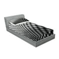 thumbnail image 2 of Ambesonne Abstract Fitted Sheet & Pillow Sham Set, 3D Digital Mosaic Dots, Twin, Black White Grey, 2 of 2
