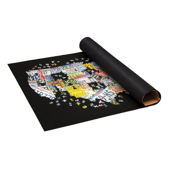 TDC Games Roll Up Jigsaw Puzzle Felt Mat & Folding Carboard Tube - 36 in