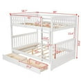thumbnail image 3 of CHURANTY Full Over Full Bunk Bed with 2 Drawers, Solid Wood Platform Bed with Ladder, Full Length Guardrail and Headboard, No Spring Box Needed, 3 of 13