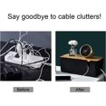 thumbnail image 2 of FrostHike Cable Management Box with Bamboo Lid Small Cable Organizer Box for Extension Cord Power Stripe Surge Protector Wire Management Concealer Organizer Cover Hider (Black), 2 of 5