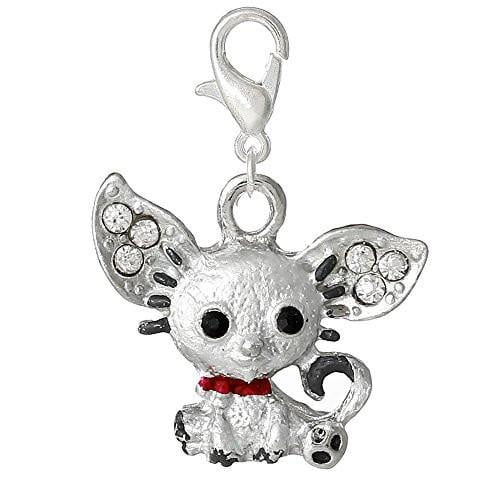 3 D Clip On For Bracelet Charm Pendant for European Charm Jewelry w/ Lobster Clasp (Mouse)